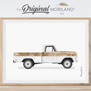 Truck Print, Pickup Truck Wall Art, Vintage Car Print, Truck Art, Boy Nursery Decor, Car Watercolor, Transportation Decor, MORILAND®