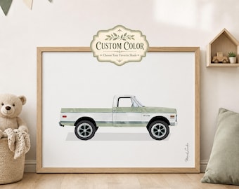 MORILAND® Classic Truck Custom Color Print | Personalized Car Poster | Digital Download Wall Art | Printable Car Artwork | Nursery Decor