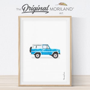 SUV print, klassieke auto kunst aan de muur, verticaal, transportkunst, decor jongenskamer, aquarel kunst, peuters slaapkamer kunst, vintage auto, afdrukbare