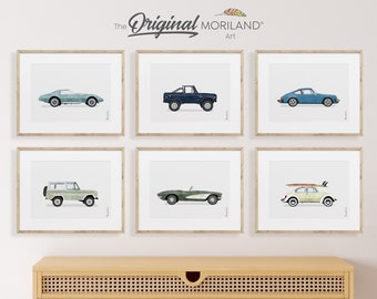 Classic Cars Art Prints - Printable Set of 6, Car Poster, Boy Nursery Decor, Car Prints, Nursery Prints, LAND154 | MORILAND®