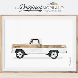Truck Print, Pickup Truck Wall Art, Vintage Car Print, Truck Art, Boy Nursery Decor, Car Watercolor, Transportation Decor, MORILAND®