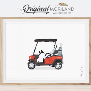 Golf Cart Printable, Golf Cart Print, Sport Print, Dziecięca sztuka ścienna do transportu, Pojazdy do pokoju dziecięcego, Dekoracje samochodowe, Sztuka pojazdów, Wydruk samochodowy