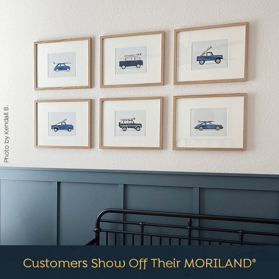 Baby Blue Surfboard SUV Print, Summer Vehicle Art (digital