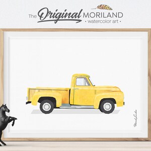 Old Truck Print, Pickup Truck Wall Art, Classic Car Print, Truck Art, Boy Nursery Decor, Car Printable Poster, Transportation Art, MORILAND®