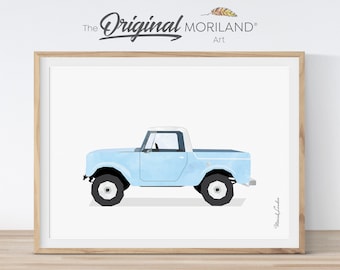 Pickup Truck Print, Classic Car, Vehicle Art, Transportation Decor, Boy Bedroom Art, Baby Blue Print, Nursery Wall Decor, Car Print