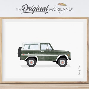 Dark Green Classic Car Print, Car Printable, Boy Nursery Bedroom Decor, Vehicle Poster, Vintage Car Print | MORILAND®