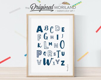 Alphabet Wall Art, Alphabet Print, ABC Print, Vertical, Nursery Decor, Alphabet Poster, Kids ABC Poster, Alphabet Art,Alphabet Printable Art