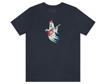Happy Hat Ghost Playing Guitar Shirt, Ghost Shirt Retro Halloween shirt, Vintage Ghost Halloween Shirt, Retro Fall Shirt, Fall Shirt, punk
