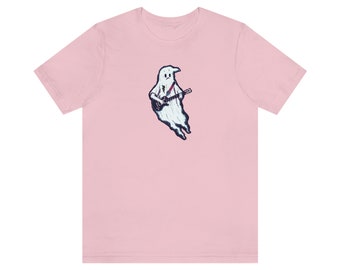 Gibson Ghost Playing Guitar Shirt, Ghost Shirt Retro Halloween shirt, Vintage Ghost Halloween Shirt, Retro Fall Shirt, Fall Shirt, punk
