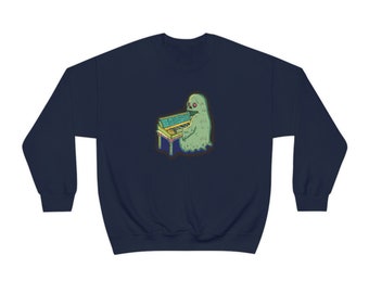 Ghost Synthesizer Sweatshirt, Halloween Sweatshirt,Ghost Sweatshirt,Retro Spooky Season, analog, retro, vintage, modular, 80s, 70s, punk