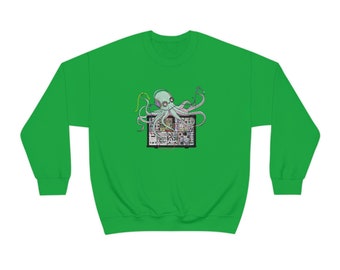 Octopus Modular Synthesizer Sweatshirt - analog, retro, vintage, modular, 80s, 70s, synth, keyboard, piano, punk