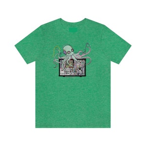 Octo-Synth - Octopus Synthesizer T Shirt - analog, retro, vintage, modular, 80s, 70s, synth, keyboard, piano, Graphic tee, punk