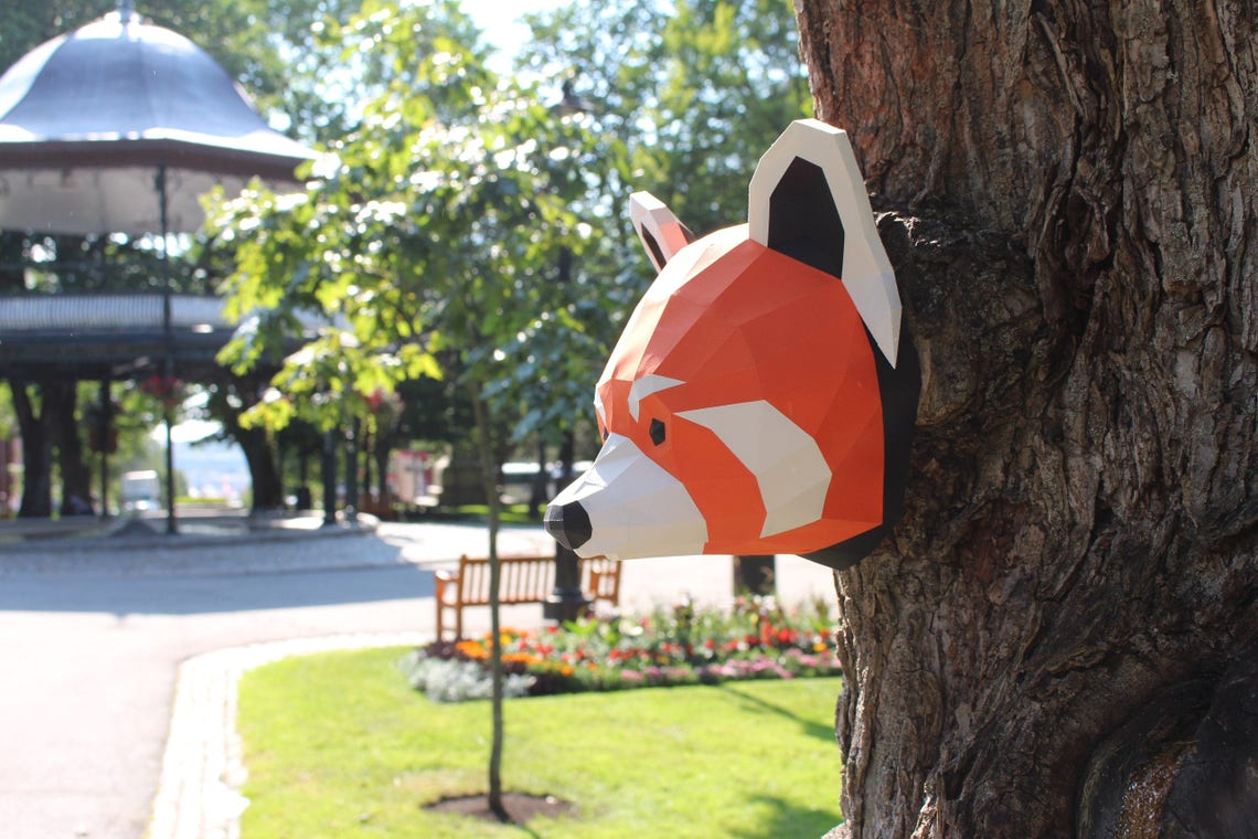 Red Panda Papercraft Printable DIY Pdf Template - Etsy