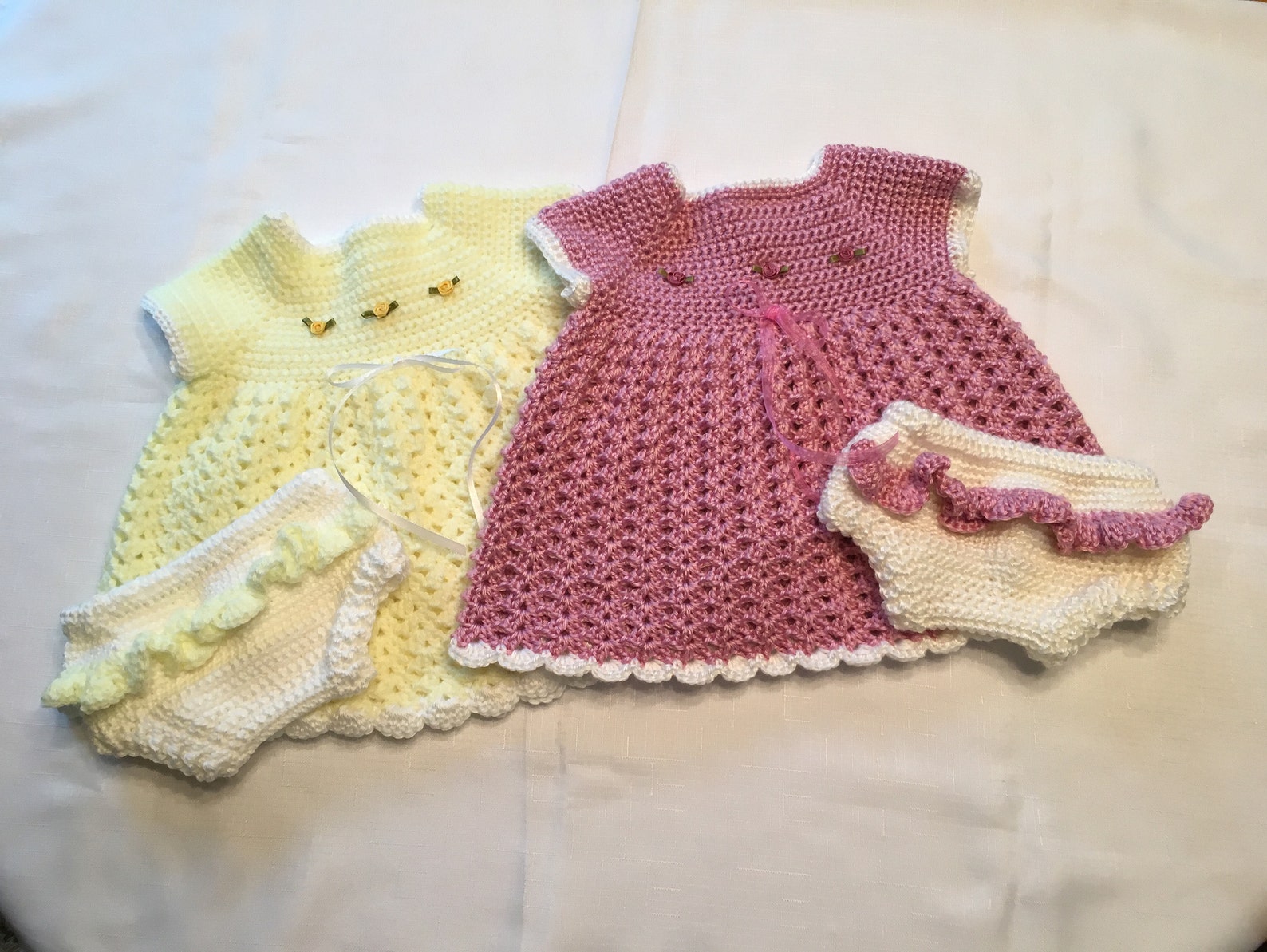 Handmade Baby Girl Dress and Diaper Cover Etsy