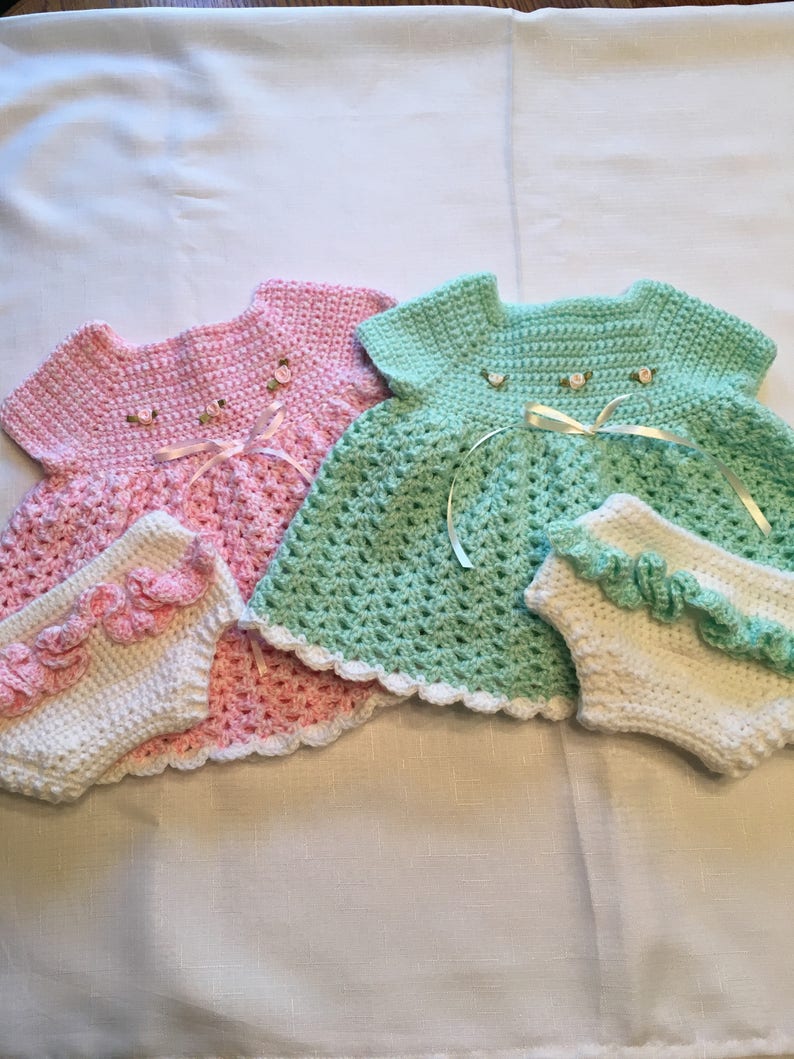 Handmade Baby Girl Dress and Diaper Cover Etsy