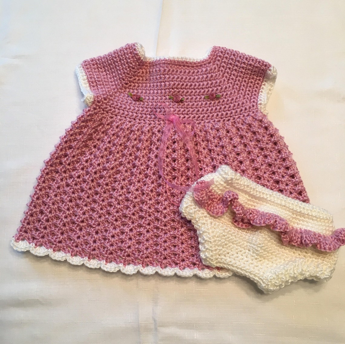 Handmade Baby Girl Dress and Diaper Cover Etsy