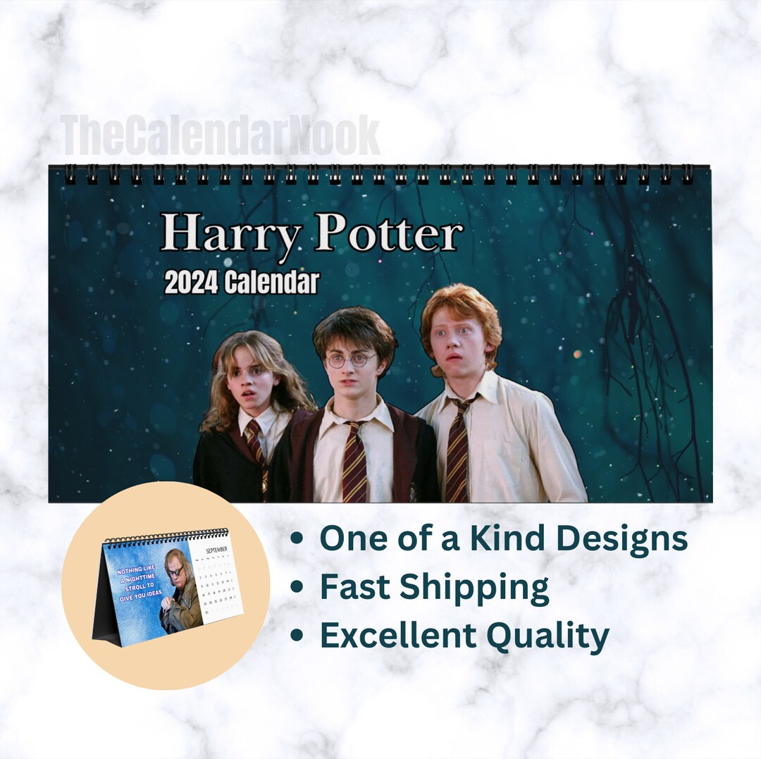 HP Wizard 2024 Desk Calendar Potter Fan Desk Calendar Movie Etsy