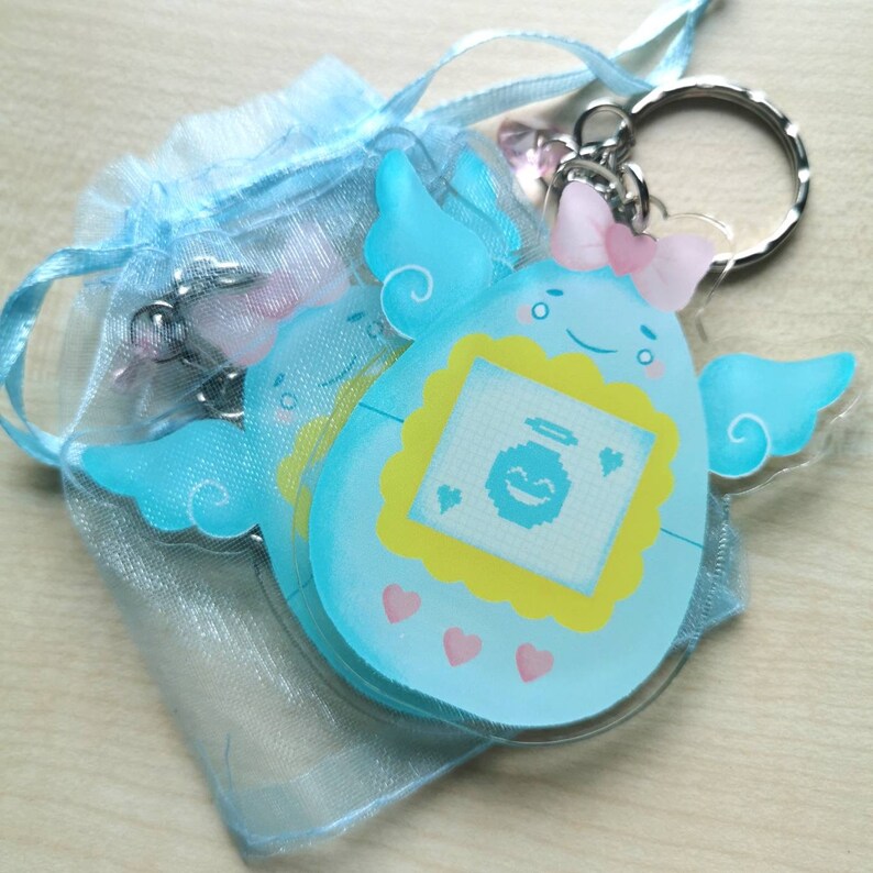 Kawaii virtual pet acrylic keychain Etsy