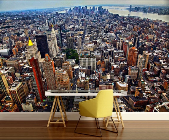City Wallpaper New York Wall Mural Brooklyn Wallpaper Manhattan Wall Mural City Wall Decal Modern Wall Paper Bridge Wall Mural