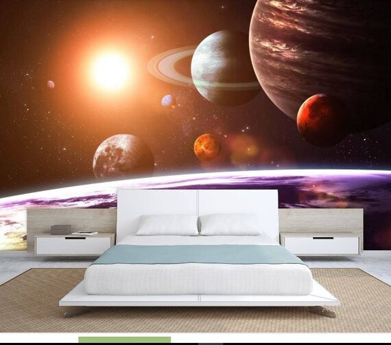 Planet Solar System Wallpaper Solar System Wall Mural Galaxy Wallpaper Galaxy Wall Decal Star Wallpaper Wall Mural Solar System Decal