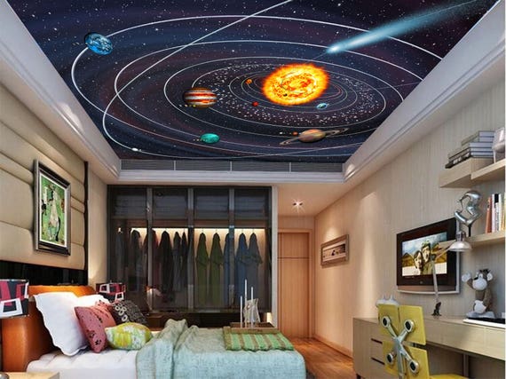 Solar System Ceiling Solar System Wallpaper Galaxy Wallpaper Galaxy Wall Decal Ceiling Star Wallpaper Star Wall Mural Universe Ceiling