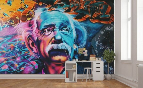 Graffiti Wallpaper Graffiti Wall Decal Graffiti Einstein Wallpaper Graffiti Wall Mural Graffiti Wall Decal Albert Einstein Art