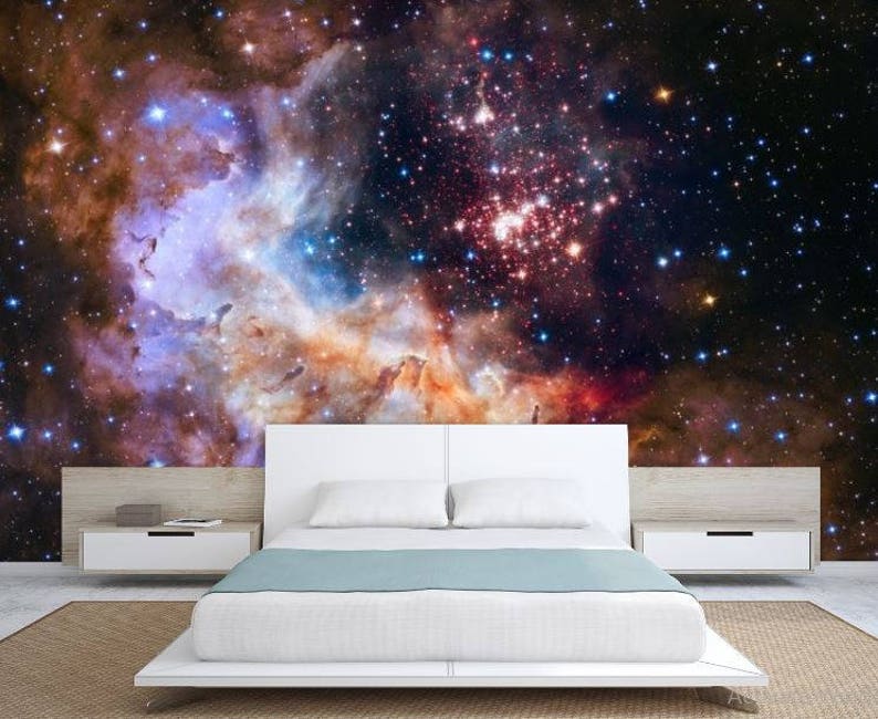 Galaxy Wallpaper Wall Mural Stars Nebula Wallpaper Star Etsy