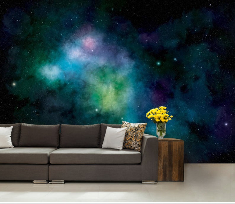 Galaxy Wallpaper Wall Mural Stars Nebula Wall Mural Star Etsy