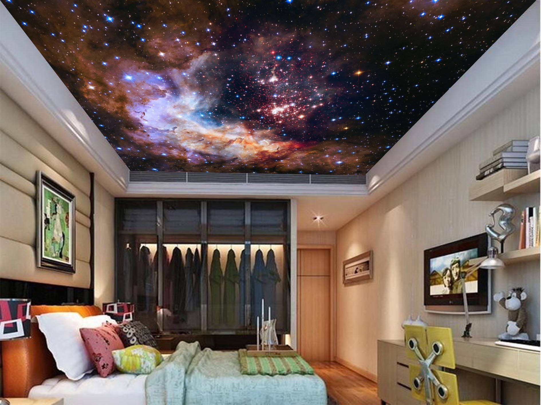 Galaxy Wallpaper Ceiling Stars Nebula Zoom
