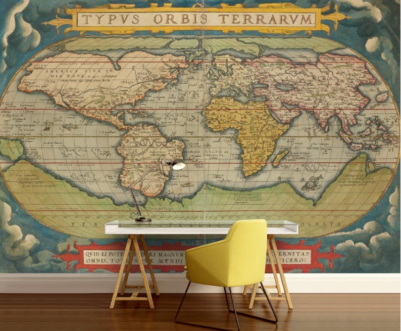 Old World Map Wallpaper Wall Mural Vintage Image 0