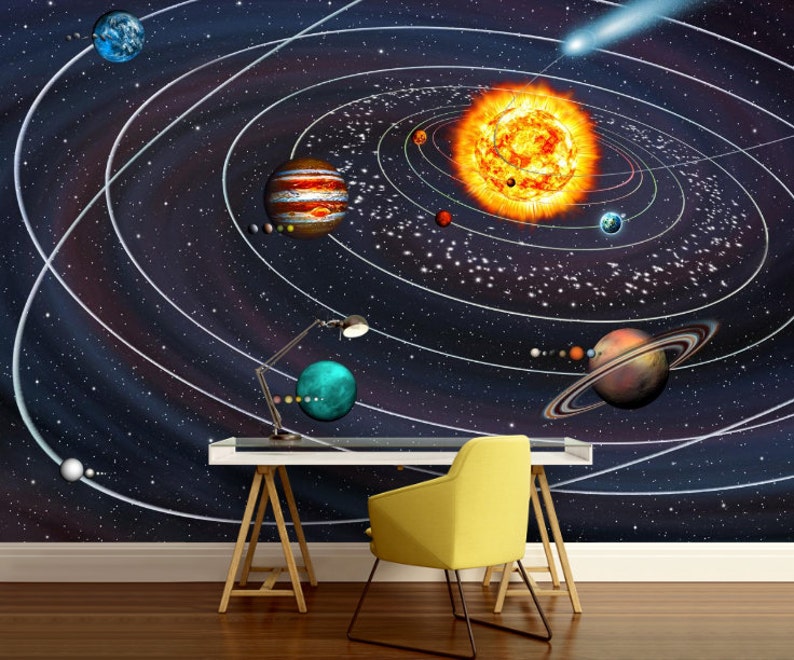 Solar System Wallpaper Solar System Wall Mural Galaxy Wallpaper Galaxy Wall Decal Star Wallpaper Star Wall Mural Solar System Decal