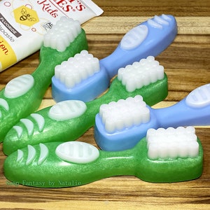 5 Toothbrushes Soaps-Toothbrush Soaps-Gift for Dentist-Gift from Tooth Fairy Birthday Party Favors-Baby Shower Favors-Dental Soap image 2