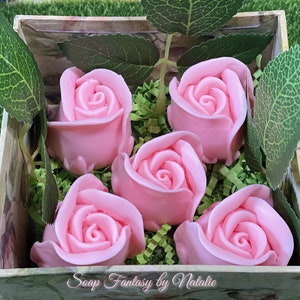 5 Rose Soaps-Rosebud Soap-Soap Bonbonniere-Bridal Shower Favors-Wedding Favor-Birthday Gift-Women Gift-Flower Soap-Gift for Her-Party Favor
