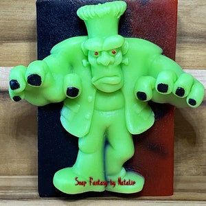 Frankenstein Soap-Hulk Soap-Marvel Comics Soap-Halloween Soap-Halloween Gift-Horror Soap-Creepy Soap-Spooky Soap-Trick or Treat Soap image 1