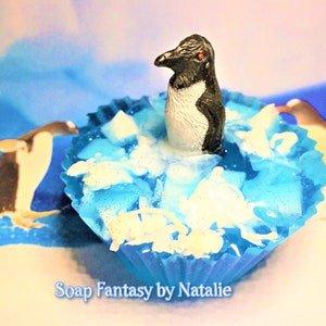 Penguin Soap-Kids Soap-Soap for Children-Toy Soap- Stocking Stuffer- Penguin Party Favors-Birthday Gift-Soap with Toy