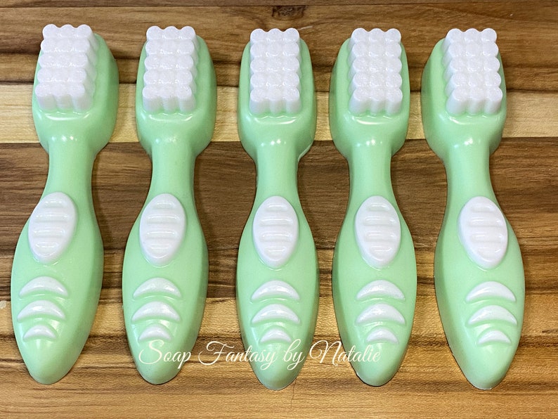 5 Toothbrushes Soaps-Toothbrush Soaps-Gift for Dentist-Gift from Tooth Fairy Birthday Party Favors-Baby Shower Favors-Dental Soap image 9