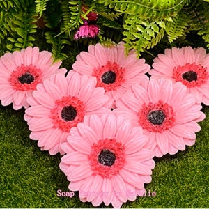 6 Gerbera Seifen-Hochzeit Favor-Seife Bonbonniere-Blumen Seife-3D Seife-Frauen Geschenk-Bachelorette Party-Gastgeschenke-Geburtstag Gastgeschenke
