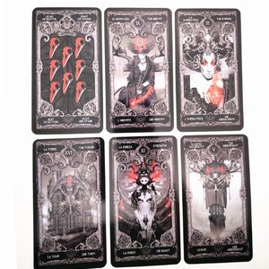 Dark Tarot Cards Decks English Spanish French German Version Mystery ...