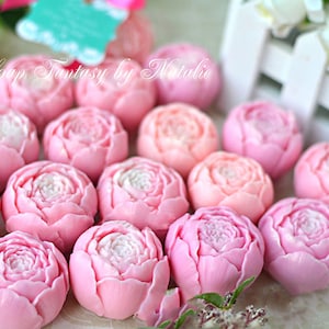 6 Hochzeit Gefälligkeiten-Mini Pfingstrose Knospen-3D Seife-Seife Bonboniere-Valentinstag Gunst-Frauen Geschenk-Bachelorette Party-Gastgeschenke-Geburtstag Gastgeschenke