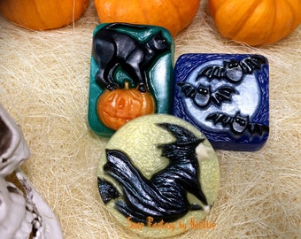 Halloween Soap Set-Gone Batty-Witchy Poo-The Black Cat-Set of 3-Party Favors