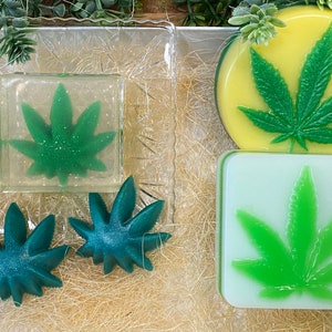 Coffret cadeau de savon aux feuilles de marijuana - Cadeau pour hommes - 5 barres de savon et porte-savon-Gag Soap- Joke Soap- Party Favor-Bachelorette Party
