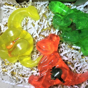 Dinosaurs Soap (with eraser dinosaur inside). Kids Soap. You Pick. Glycerin, Olive Oil, Grape Seed Oil. Fragrance Bubble Gum,Banana