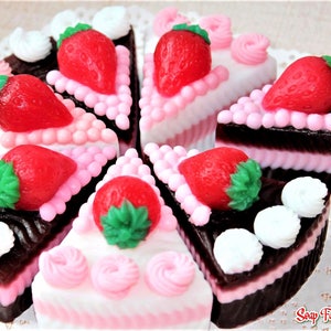 Cake Soap-Piece of Cake Soap-Strawberry Cake Soap-Party Favor-Birthday Gift-Wedding Favor-Dessert Soap