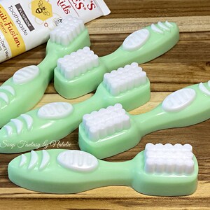 5 Toothbrushes Soaps-Toothbrush Soaps-Gift for Dentist-Gift from Tooth Fairy Birthday Party Favors-Baby Shower Favors-Dental Soap image 3