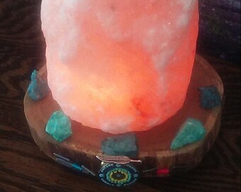ONE FEATHER Spirit Union Himalayan Salt Lamp #283  Save 10.00 Now!! Use Code-  STANDWITHSMALL10