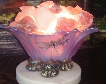 Blue Dragonfly Salt Lamp-#258-a,b,c,d,e - Save 5.00 Now! Use Code: STANDWITHSMALL