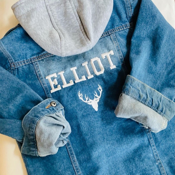 Toddler and child hooded denim jacket