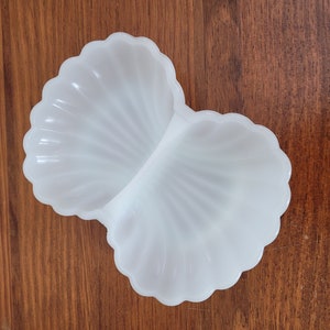 Avon Milk Glass Double Shell Soap Dish