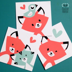 Pack de 3 cartes "Petit Renard" + enveloppes