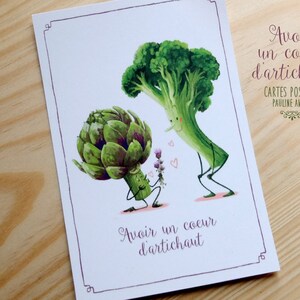 Set of 6 postcards Vegetable expressions 1 CARTE ARTICHAUT